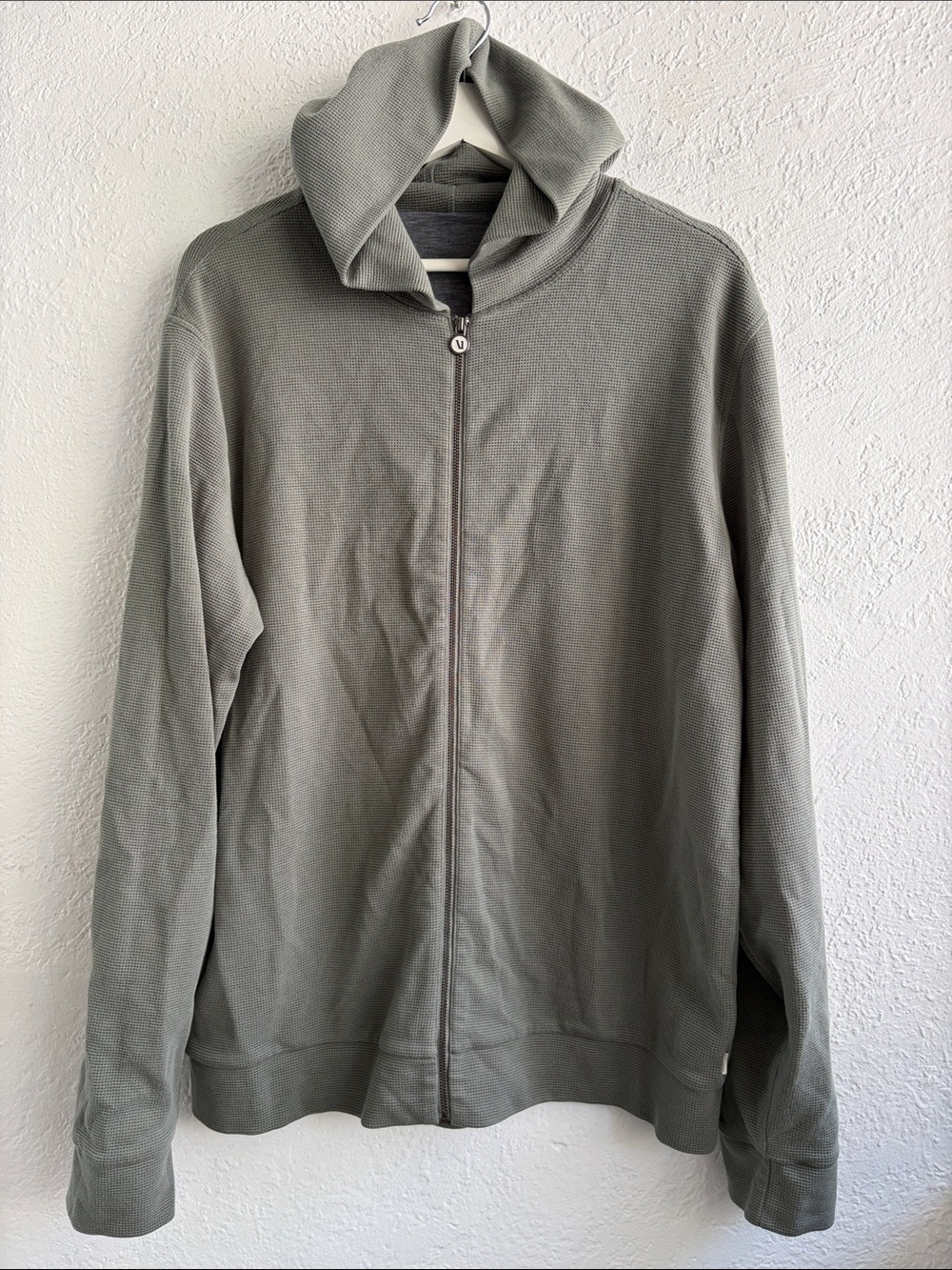 Vuori Men's Hooded Full-Zip Sweater Jacket - Sage Gray